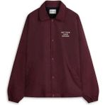 Su Geçirmez La Veste Polaire Slogan Yaka Fleece Ceket - Rahat ve Şık - Bordo