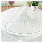 Su geçirmez masa örtüsü yuvarlak 110cm plastik masa örtüsü antistain şeffaf PVC koruyucu yemek masası masası kahve masası için dayanıklı kolay temizlenebilir şık ev dekor