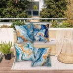 Su geçirmez Mermer Dış Mekan Minderleri Büyük 100 x 100 cm Kırlent Kılıfı 4'lü Set Çift Taraflı Baskılı Dekoratif Kanepe ve Veranda Yastık Kılıfları Bahçe ve Oturma Odası için - PX-195