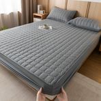 Su geçirmez pamuk polyester lastikli çarşaf bazalı yatak fasulye pembe kareli desen 90 x 200 cm, 28 cm yüksekliğe kadar yataklara uyar