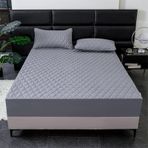 Su geçirmez Pamuk Polyester Lastikli Çarşaf Seti 90x200 cm 2 Yastık Kılıfı ile Mavi Düz Renk Yatak Örtüsü Kutu Yaylı Yatak için 30 cm'ye kadar Derin Elastik Yatak Örtüsü 3D Desenli