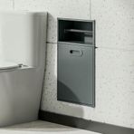 Su geçirmez paslanmaz çelik banyo duvar rafı, gizli, entegre çöp kutusu, alanı optimize eder ve banyo ve mutfak için idealdir.