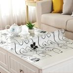 Su geçirmez PVC Masa Örtüsü, 1 mm Kalın Suni Taş Tasarım, Şeffaf, Yıkanabilir, Yemek Odası, Oturma Odası, Ofis, 50 x 300 cm, Bakımı Kolay Masa Örtüsü