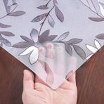 Su geçirmez PVC Masa Örtüsü, 1 mm Kalın Yumuşak Taş Baskılı Masa Örtüsü Yemek Odası, Oturma Odası, Ofis, Kolay Temizlenir, 60x130 cm, Zarif Vinil Masa Koruyucu