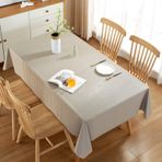 Su geçirmez PVC Masa Örtüsü 140 x 300 cm - Yemek Odası ve Mutfak için Büyük Dikdörtgen Silinebilir ve Yıkanabilir - Açık Kahve Rengi, Dayanıklı ve Şık Ev Dekoru