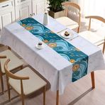 Su geçirmez PVC Masa Örtüsü 140x220cm Kolay Bakım Lekeye Dayanıklı Dikdörtgen Silinebilir Masa Örtüsü Kapalı ve Açık Yemek için