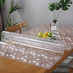 Su geçirmez PVC Masa Örtüsü, Dikdörtgen Şeffaf Baskılı Kapak, Mutfak ve Restoran için Çakıl Desenli Mobilya Koruyucu, 60x100 cm (24x39 inç)