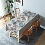 Su geçirmez PVC Masa Örtüsü Kare Dış Mekan Masa Örtüsü 90 x 140 cm Geometrik Desenli Yemek Masası Koruyucu Kolay Temizlenebilir Muşamba Plastik Masa Örtüsü