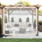 Su geçirmez şeffaf plastik muşamba dış mekan perdesi, çardaklar, balkon pergola, teras için, şeffaf 1,8 x 3 m, UV ışınlarına dayanıklı, dış mekan mahremiyet ve güneş koruması için mükemmel