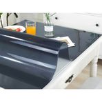 Su geçirmez Siyah Şeffaf Masa Örtüsü Yağa Dayanıklı Mutfak Koruyucu 2 mm Kalın 110x275 cm (43,3x108,2 inç) Dayanıklı Masa Örtüsü Cam ve Yağ Koruması için