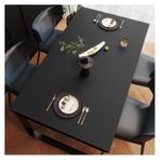 Su Geçirmez Siyah Suni Deri Masa Koruyucu, Leke Önleyici Büyük Yemek Masası Örtüsü, Oturma Odası Sehpası için Kaymaz Kolay Temizlenen Masa Örtüsü (60 × 120 cm)