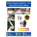 Su Geçirmez Sızdırmaz Alev Geciktirici Dayanıklı Alüminyum Sakız Çamur Bant 48mmx2mt Tamir Bandı 5