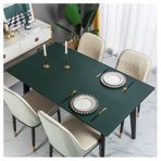 Su Geçirmez Suni Deri Masa Örtüsü - Yemek Odası Mutfak Ofis için Lekeye Dayanıklı Dikdörtgen Kılıf - Yeşil (Boyut: 80 x 120 cm) - Masa Koruyucu