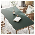 Su geçirmez Suni Deri Yemek Masası için Masa Örtüsü Silinebilir ve Yağa Dayanıklı Dikdörtgen Vinil Masa Örtüsü Isıya Dayanıklı Koruyucu Ped Sehpa Mat Koyu Yeşil (70 × 140 cm)