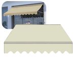 Su Geçirmez Tente Gölgelik Örtüsü Polyester Kumaş Geri Çekilebilir Tenteler için Dikilmez Flap Haki 330 x 240 cm (Çerçeve Dahil Değildir) Dayanıklı Dış Mekan Koruması