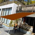 Su geçirmez UV korumalı güneş tentesi, 5 x 6,5 m, veranda, pergola ve sera için - Çiçek Bitkileri ve Dış Mekan Kullanımı için 4 Halatlı Dayanıklı Pas Kırmızısı Kanvas