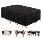 Su geçirmez veranda mobilya örtüsü 320x220x100 cm, 600D Oxford Polyester, Yırtılmaya ve Rüzgar Geçirmez, UV ışınlarına dayanıklı bahçe masa örtüsü, tokalar ve ipli