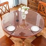 Su geçirmez Vinil Yuvarlak Yemek Masası Koruyucu, Kahve ve Yemek Odası Masaları için Şeffaf Plastik Masa Örtüsü Örtüsü (60 cm) Dayanıklı Temizlemesi Kolay Günlük Kullanım için Mükemmel