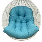 Su geçirmez yumurta sandalye minderi, kalınlaşmış rattan salıncak yastığı, iç ve dış mekan için, 90 x 120 cm, tavus kuşu mavisi, bahçe için mükemmel asma sepet sandalyeler için