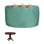 Su geçirmez yuvarlak bahçe veranda masa örtüsü 180x90cm ağır 420D kumaş UV dayanıklı çift dikişli nefes açık mobilya koruyucu
