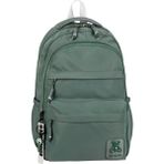 Su Itici Terletmez Kumaş Lise ve Ortaokul Unisex Sırt Çantası Günlük Çanta Özel Kumaş Cepli Desenli - Askeri Yeşil