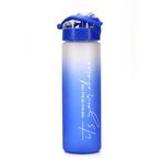 Su Matarası Tritan Geniş Ağız Su Şişesi Gradient Type Spor Matarası Suluğu BPAsız 630 mL Mavi 0111