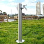 Su musluğu, musluk su sütunu, 95CM paslanmaz çelik dikey bahçe su sütun musluk ile - 304 donmaya dayanıklı hidrant, peyzaj, veranda ve bahçe için dekoratif açık su çeşmesi