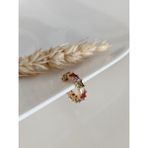 Su Perisi Takı Bijuteri Gold Renkli Baget Zirkon Taşlı Halka Earcuff ( Kıkırdak Küpe ) - Lila