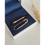 Su Perisi Takı Bijuteri Gold Zirkon Taşlı Çengelli Iğne Firkete Küpe - 1 cm - Altın