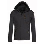 Su ve Rüzgar Geçirmez Kürklü Softshell Erkek Mont Siyah
