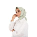 Su Yeşil Rüya Desen Twill İpek Eşarp