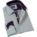 Su Yeşili Yaka ve Manşet Içi Lacivert Detaylı Oxford Slim Fit Erkek Gömlek - XL