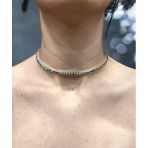 Su Yolu Çok Renkli Çelik Tasma Choker, Kararmaz Çelik Takı, Kadın Sevgiliye Renkli Gerdanlık Hediye