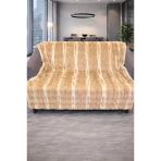 Su Yolu Tavşan Tüyü Kaymaz Tabanlı Koltuk Örtüsü 170X215 Cm Kahve