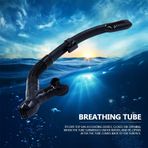 Sualtı Balina şnorkel tüpü Kuru üst dalış Dişli Dişli Tpr + Silikon + PU + PC Dalgıçlar Ve Yüzücüler Için (BLACK)