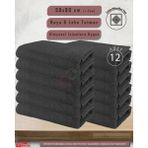 Sualuxe [12 Adet] Büyük Boy Mikrofiber 50X90CM, Spor Havlusu, Kuaför Havlusu, Berber Havlusu, El Yüz Havlusu - Standart - Gri