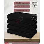 Sualuxe [4 Adet] Büyük Boy Pamuklu 50X90CM, Spor Havlusu, Kuaför Havlusu, Berber Havlusu, El Yüz Havlusu - 50 x 90 cm - Siyah