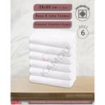 Sualuxe [6 Adet] Büyük Boy Mikrofiber 50X90CM, Spor Havlusu, Kuaför Havlusu, Berber Havlusu, El Yüz Havlusu - Standart - Beyaz