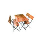 SUAR Balkon - Bahçe 5'li Katlanabilir Bistro Set 4 Sandalye 1 Bahçe 98x65 Cm Masa