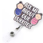 suaw Sevimli Bebek Rozet Makarası Hemşire Emek ve Teslimat Hemşire NICU Hemşire ve Doğum Hemşire için Geri Çekilebilir | Timsah Klipsli Burritolarımız OB/GYN Rozet Tutucumuzu Sor & 24 "Dayanıklı Naylon