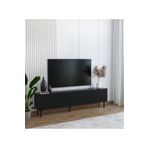 Suba Home Minimalist 160 cm Demir Ayaklı Siyah Tv Ünitesi - İdeal Ebatlarla Modern Tasarım