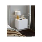 subahome %100 Mdf 40 cm Duvara Monte Şık Beyaz Kapaklı Komodin Modern Çok Amaçlı Dolap