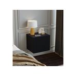 subahome %100 Mdf 40 cm Duvara Monte Şık Siyah Kapaklı Komodin Modern Çok Amaçlı Dolap