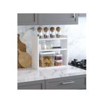 subahome %100 MDF - 40 cm Suba Home Tezgah Üstü Beyaz Şık Baharatlık Masa Üstü Düzenleyici Banyo Rafı