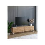 SuBahome Ahşap Görünümlü Mdf 4 Kapaklı Tv Ünitesi 160 X 30 X 45 - Modern Ve Fonksiyonel Tasarım Çam