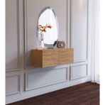 Subahome Duvara Monte Ahşap Görünümlü Mdf Fonksiyonel Modern Minimalist 2 Kapaklı Dresuar - 80 x 30 x 30 - Atlantik Çam