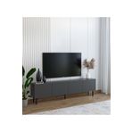 subahome Minimalist 160 cm Demir Ayaklı Antrasit Tv Ünitesi - İdeal Ebatlarla Modern Tasarım