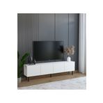 subahome Minimalist 160 cm Demir Ayaklı Beyaz Tv Ünitesi - İdeal Ebatlarla Modern Tasarım