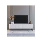 SuBahome Şık Ve Minimalist 160 Cm Demir Ayak Beyaz Tv Ünitesi - Ideal Ebatlarla Modern Tasarım