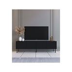 subahome Şık Ve Minimalist 160 Cm Demir Ayak Siyah Tv Ünitesi - Ideal Ebatlarla Modern Tasarım